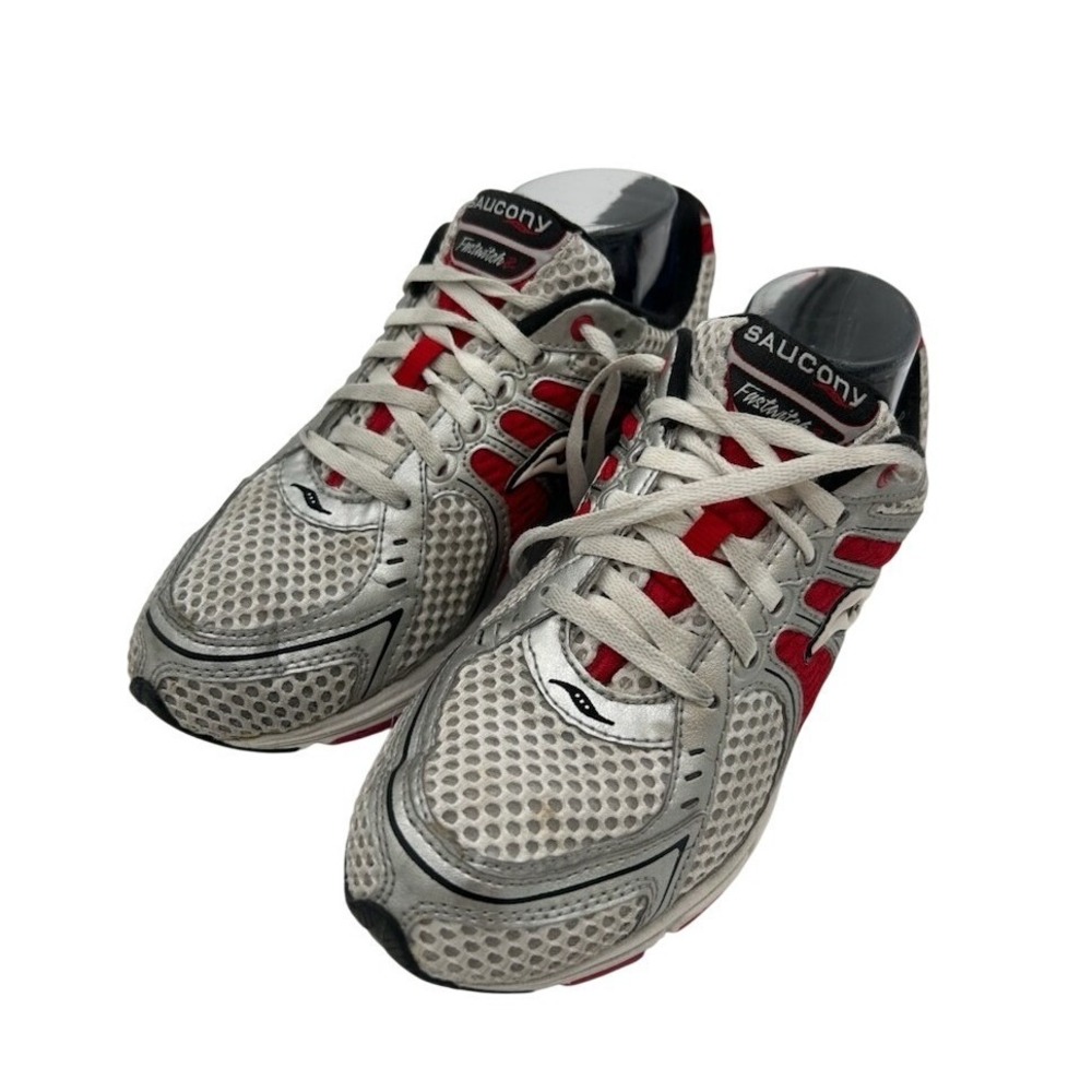 Saucony Fastwitch Running Shoes Sneakers Silver Red Women's Style 1857-1‎ Size 9